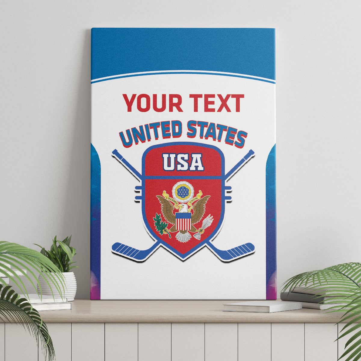 Custom United States Hockey Canvas Wall Art 2024 Go USA - Wonder Print Shop