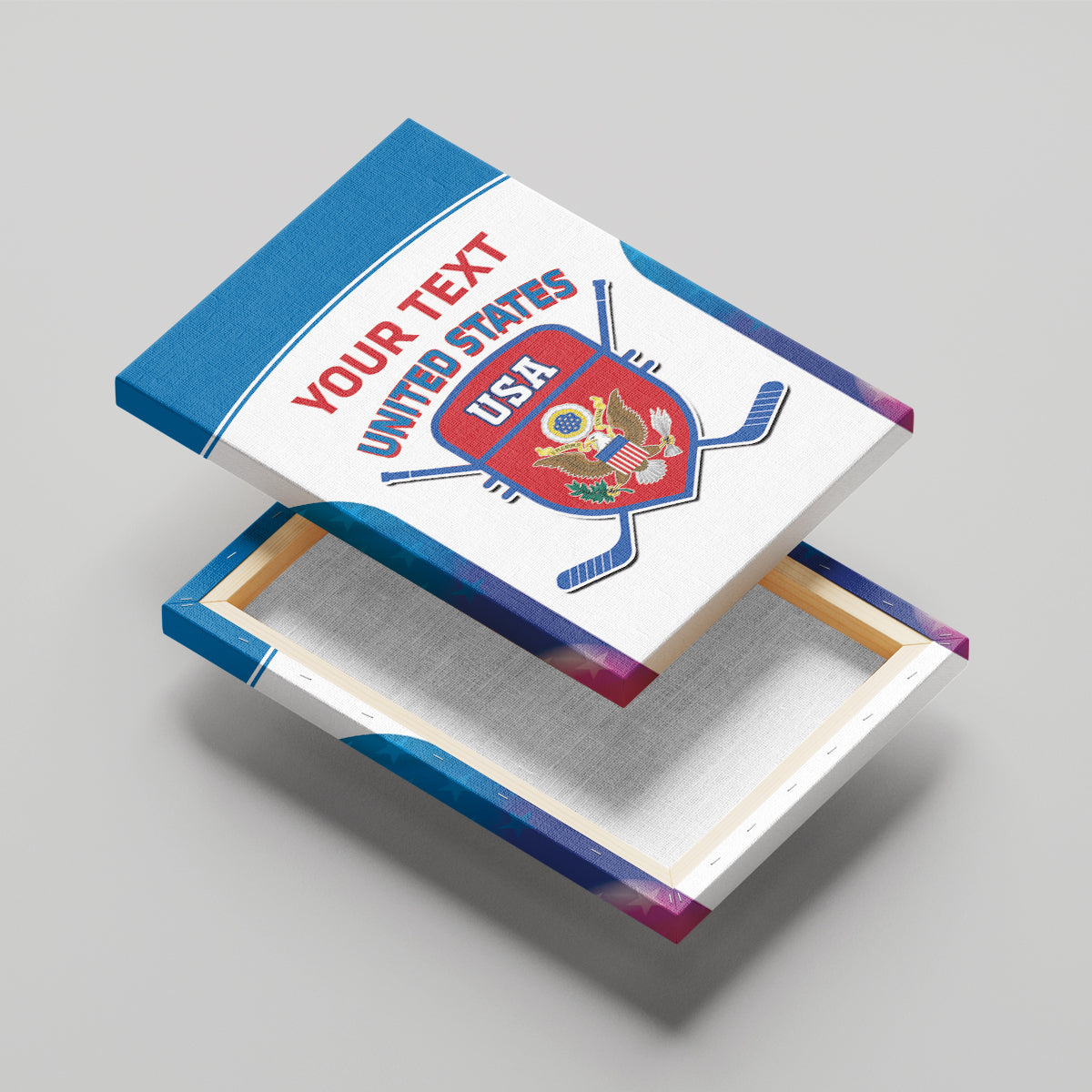 Custom United States Hockey Canvas Wall Art 2024 Go USA - Wonder Print Shop