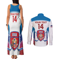 Custom United States Hockey Couples Matching Tank Maxi Dress and Long Sleeve Button Shirt 2024 Go USA - Wonder Print Shop