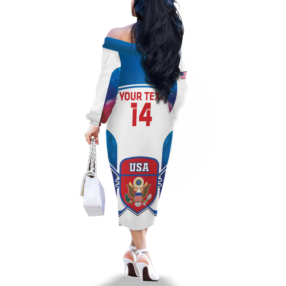 Custom United States Hockey Family Matching Off The Shoulder Long Sleeve Dress and Hawaiian Shirt 2024 Go USA - Wonder Print Shop
