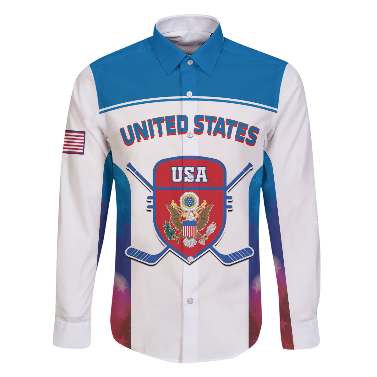 Custom United States Hockey Family Matching Off Shoulder Maxi Dress and Hawaiian Shirt 2024 Go USA - Wonder Print Shop