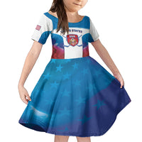 Custom United States Hockey Family Matching Short Sleeve Bodycon Dress and Hawaiian Shirt 2024 Go USA - Wonder Print Shop