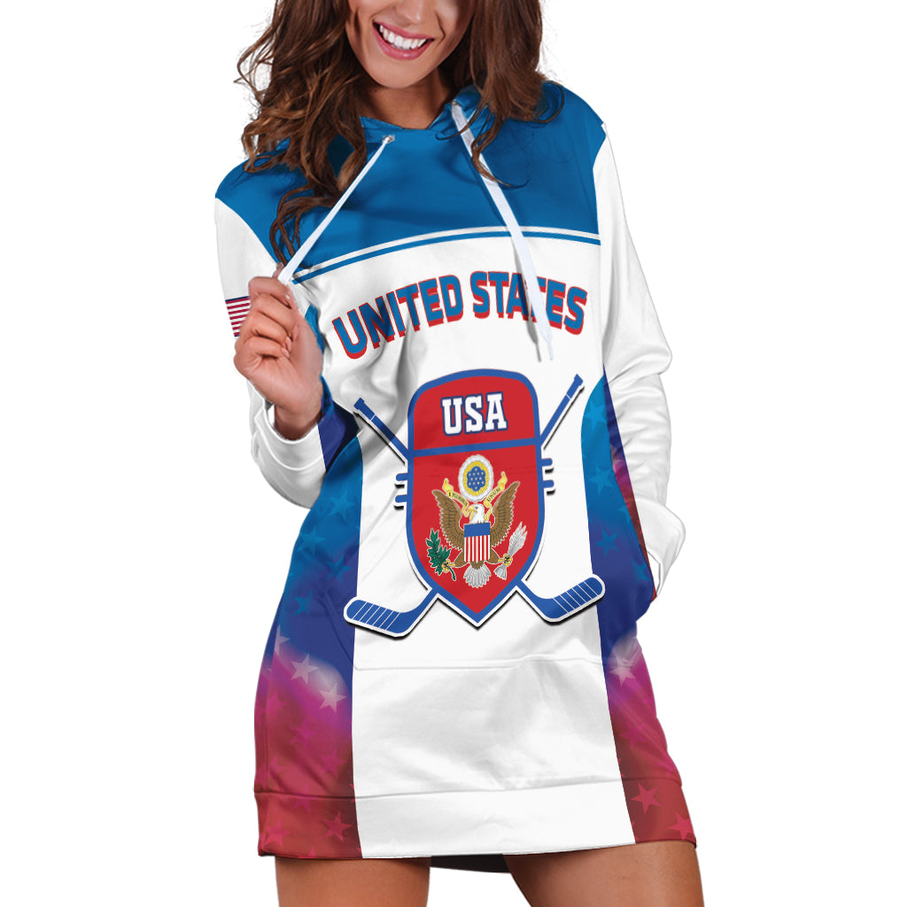 Custom United States Hockey Hoodie Dress 2024 Go USA