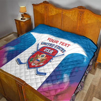 Custom United States Hockey Quilt 2024 Go USA - Wonder Print Shop