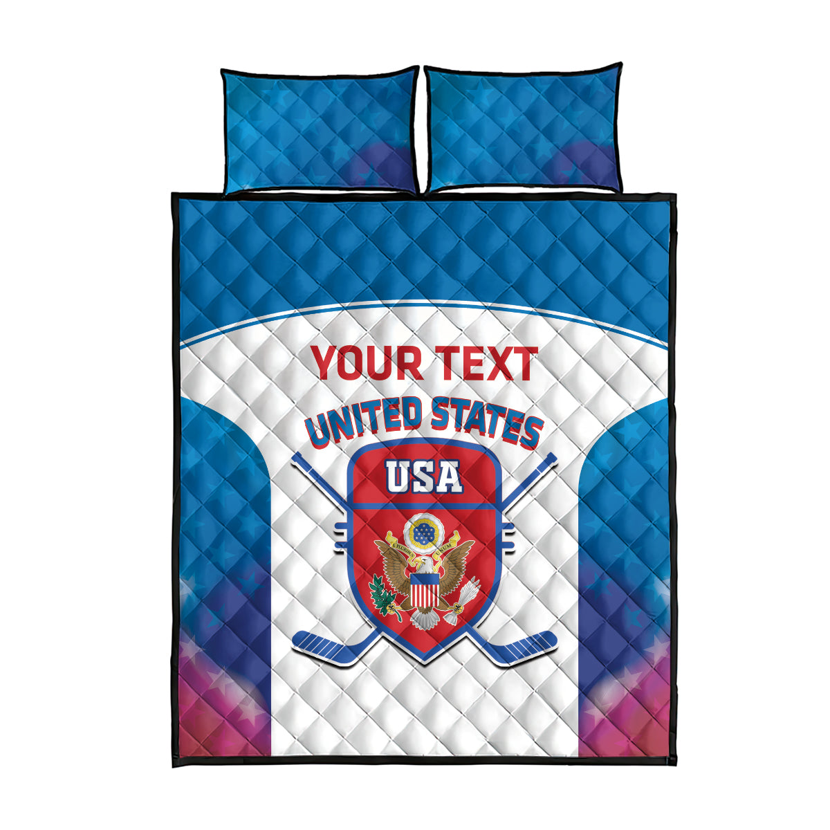Custom United States Hockey Quilt Bed Set 2024 Go USA - Wonder Print Shop