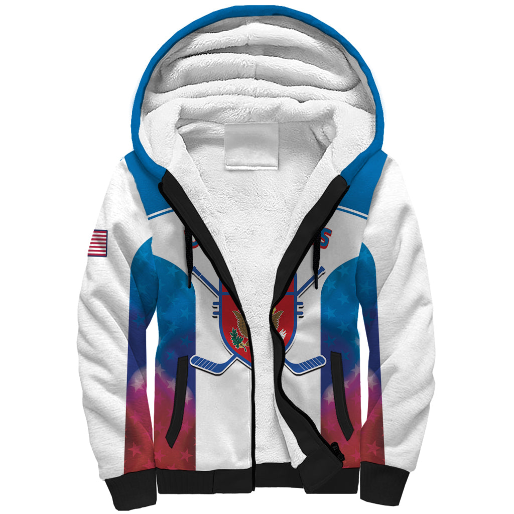 Custom United States Hockey Sherpa Hoodie 2024 Go USA - Wonder Print Shop