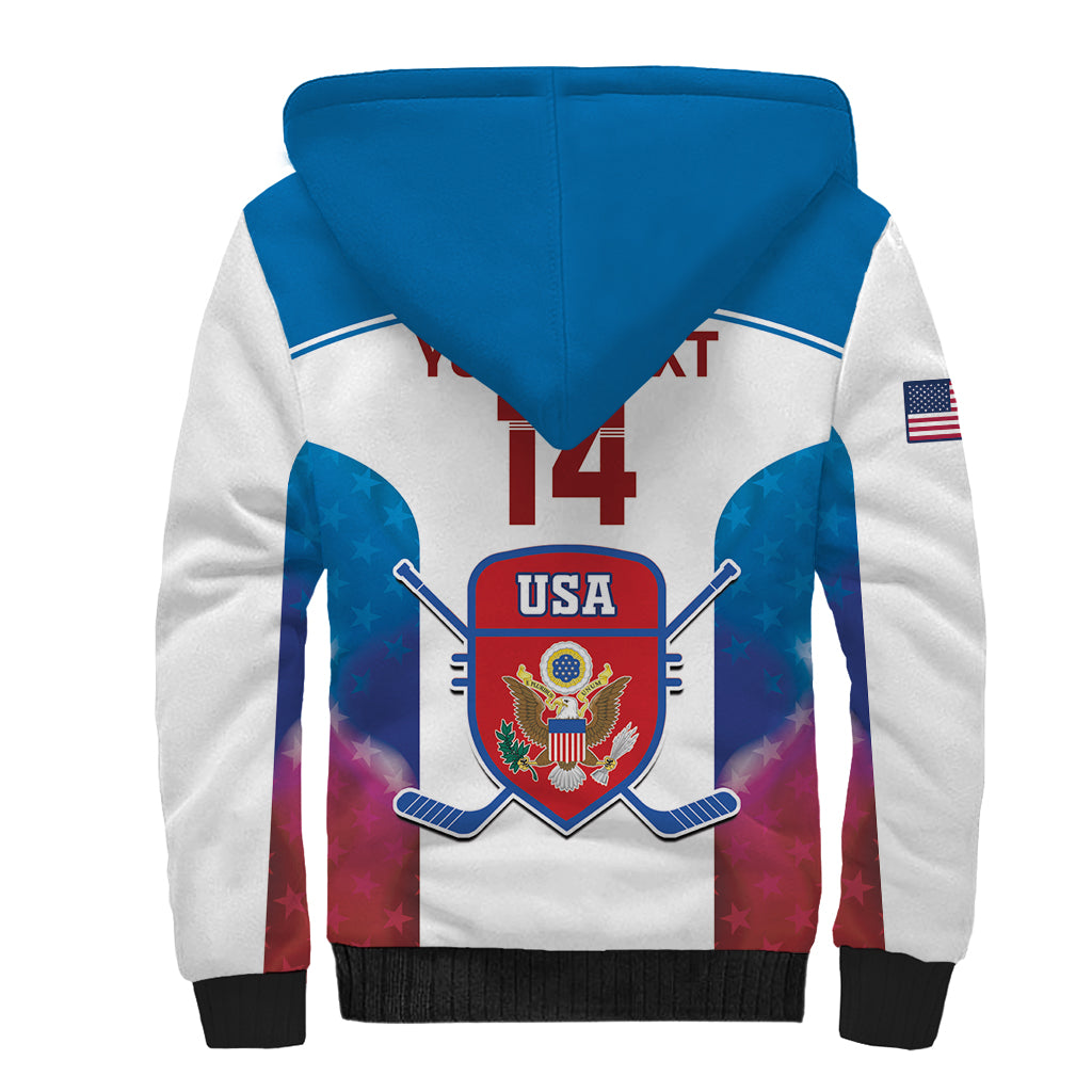Custom United States Hockey Sherpa Hoodie 2024 Go USA - Wonder Print Shop