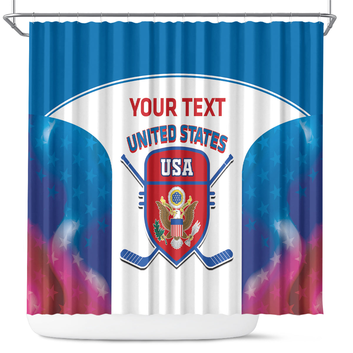Custom United States Hockey Shower Curtain 2024 Go USA