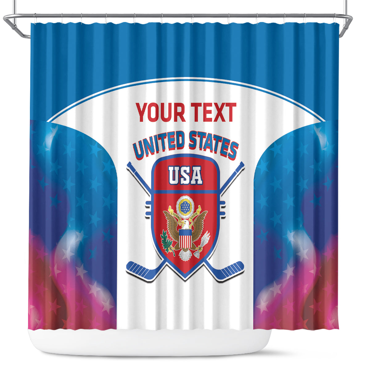 Custom United States Hockey Shower Curtain 2024 Go USA