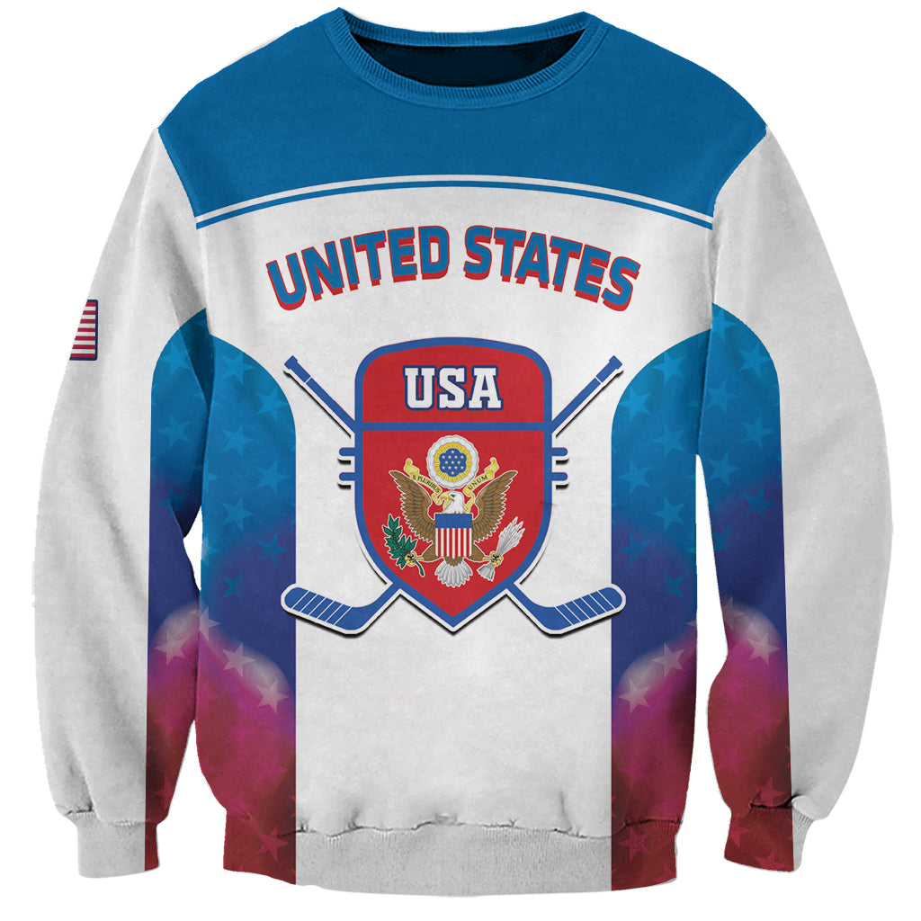 Custom United States Hockey Sweatshirt 2024 Go USA - Wonder Print Shop