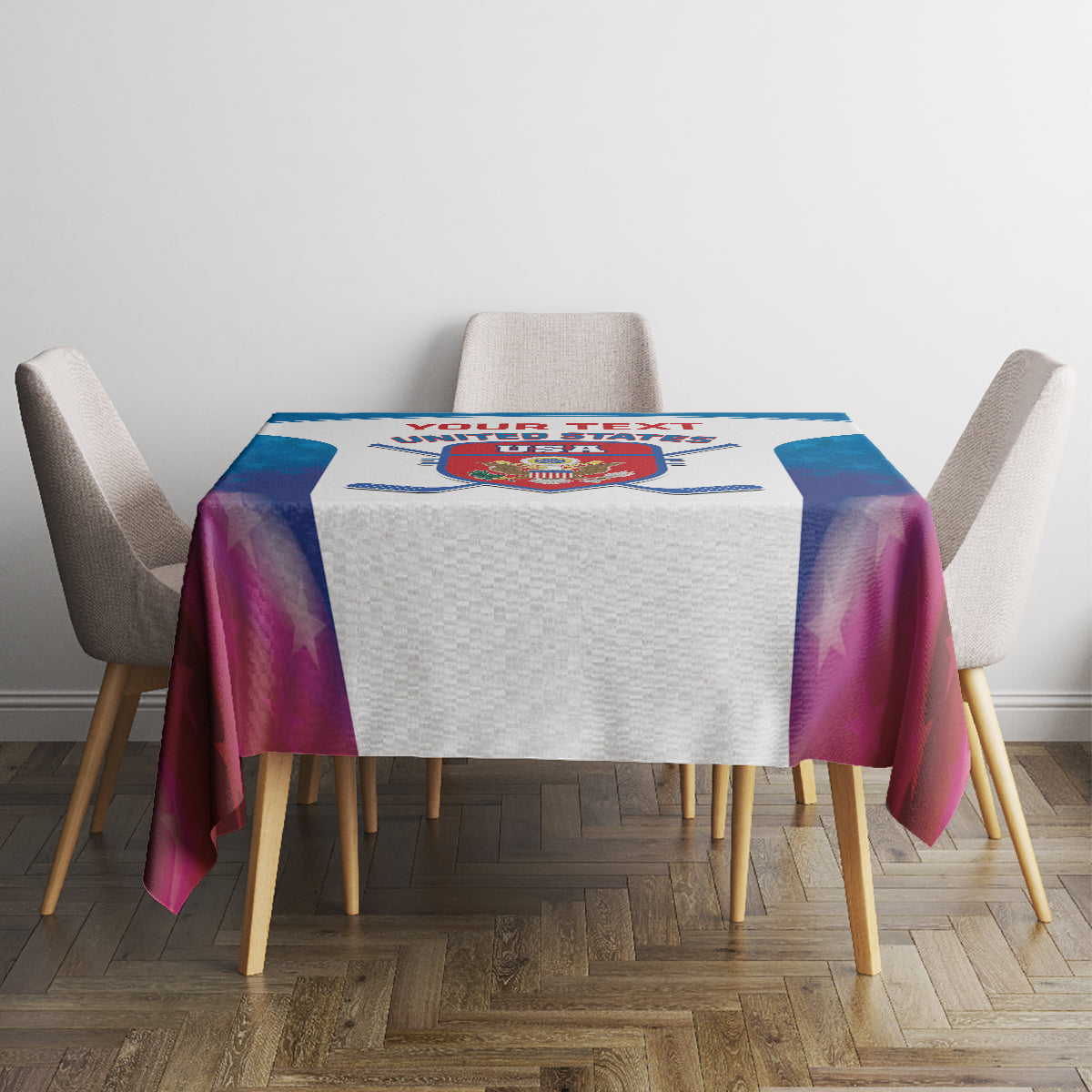 Custom United States Hockey Tablecloth 2024 Go USA - Wonder Print Shop