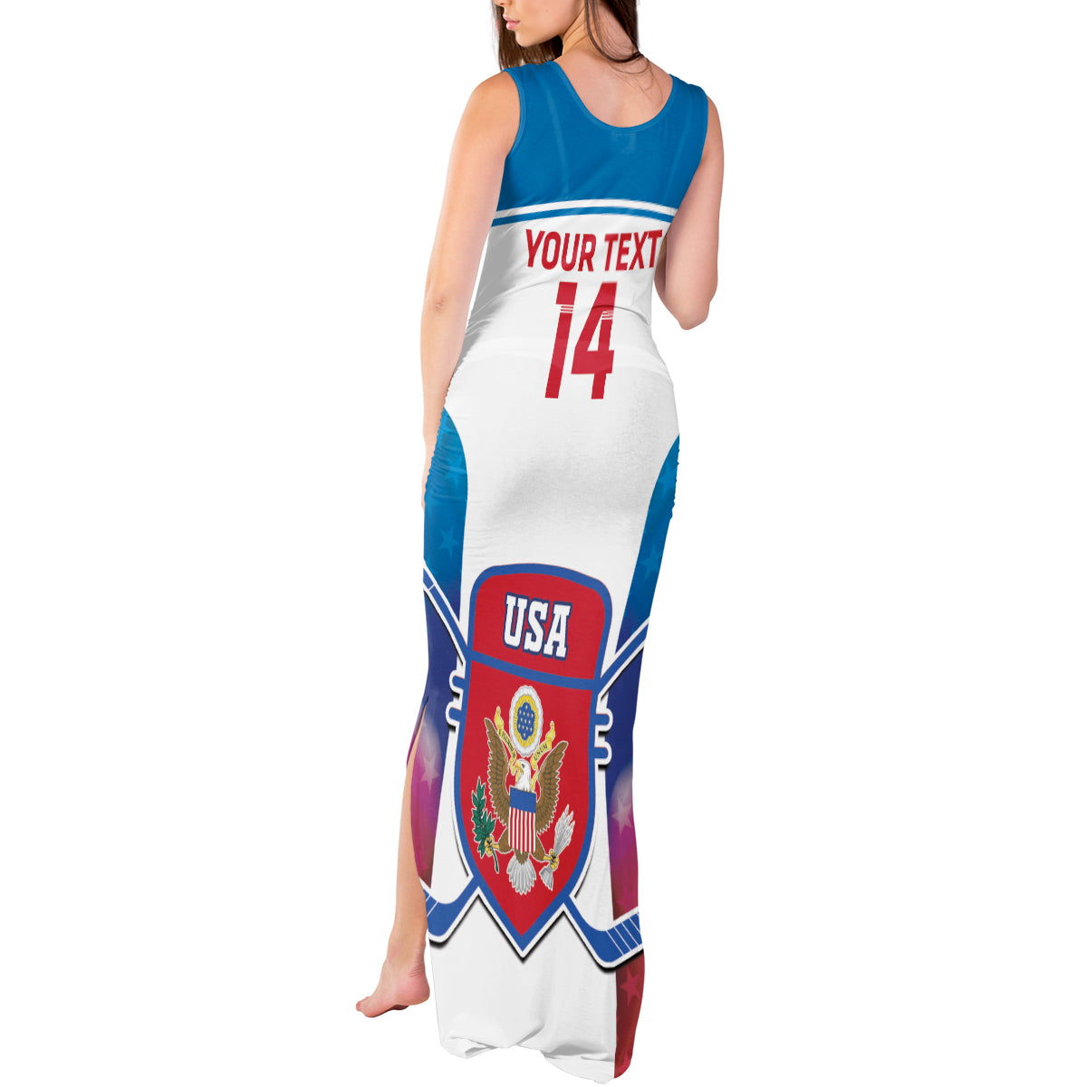 Custom United States Hockey Tank Maxi Dress 2024 Go USA - Wonder Print Shop