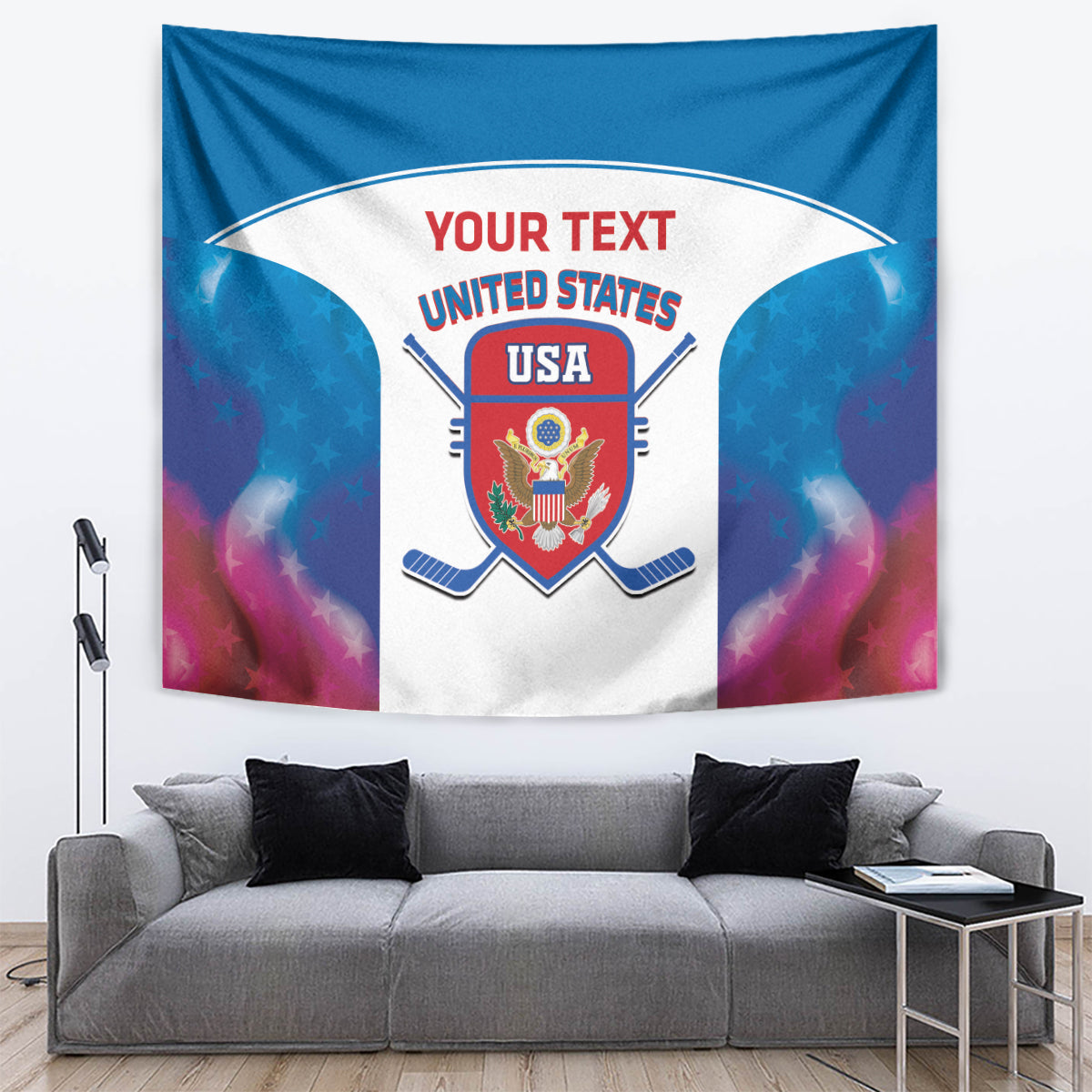 Custom United States Hockey Tapestry 2024 Go USA - Wonder Print Shop