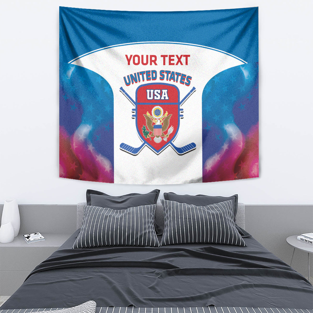 Custom United States Hockey Tapestry 2024 Go USA - Wonder Print Shop