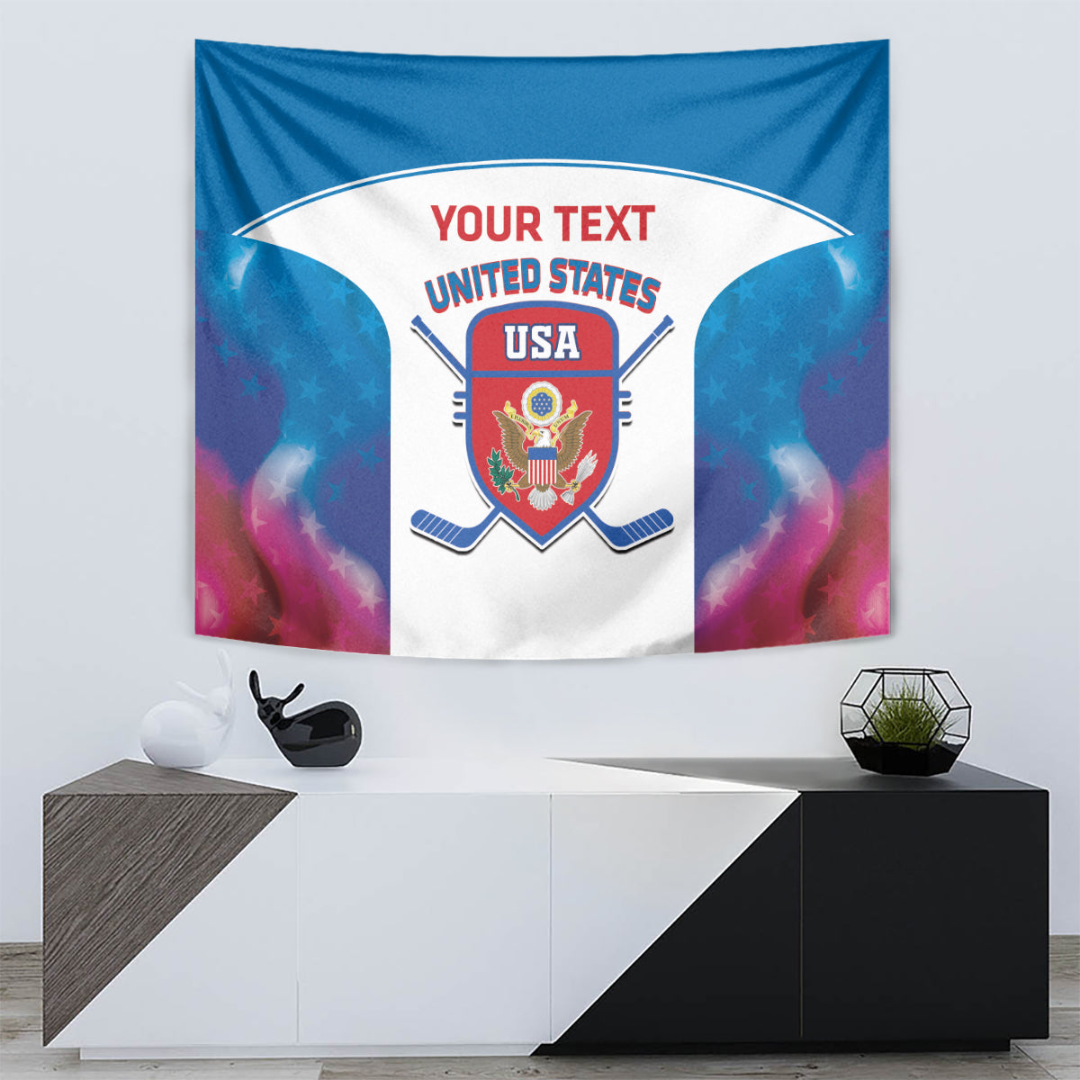 Custom United States Hockey Tapestry 2024 Go USA - Wonder Print Shop