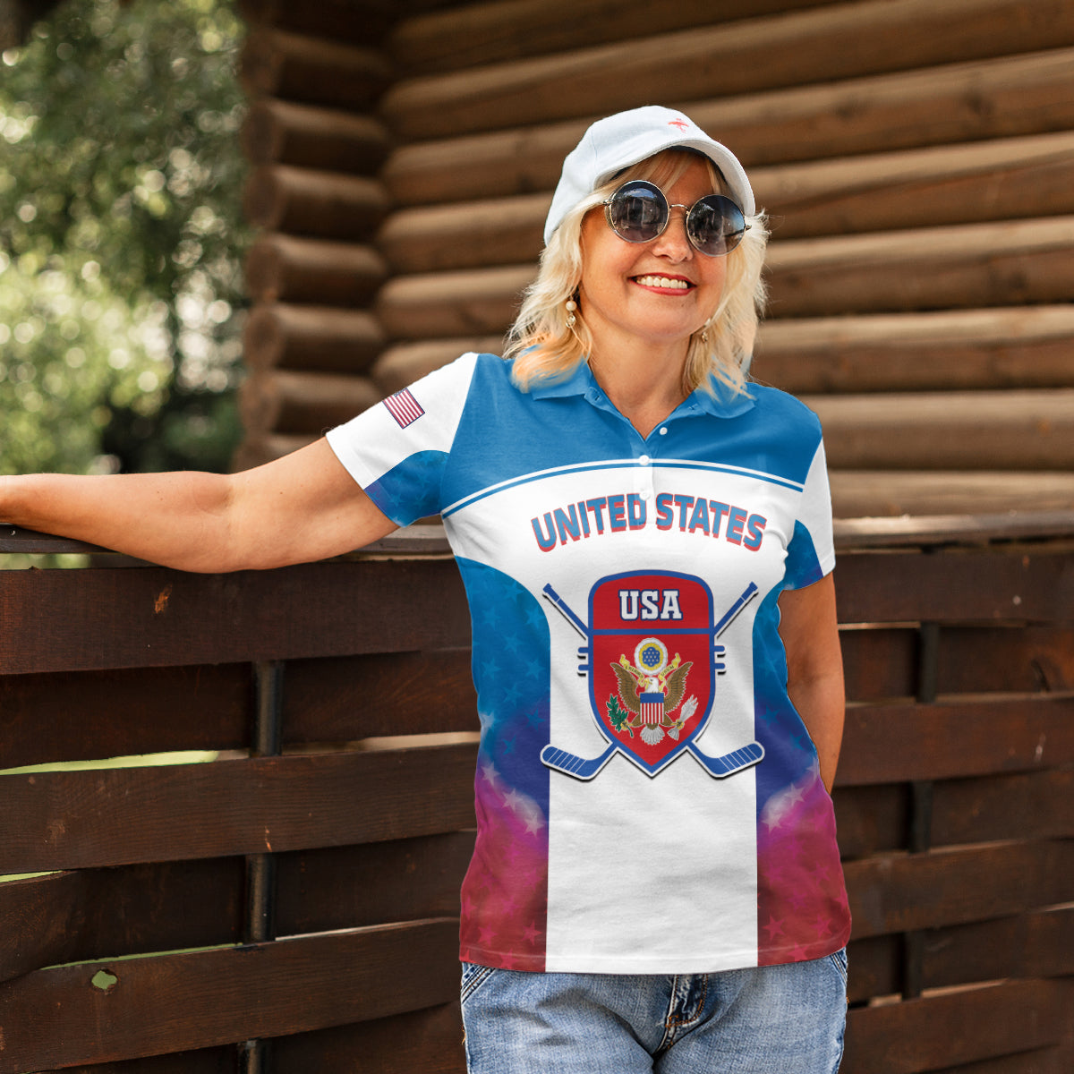 Custom United States Hockey Women Polo Shirt 2024 Go USA - Wonder Print Shop