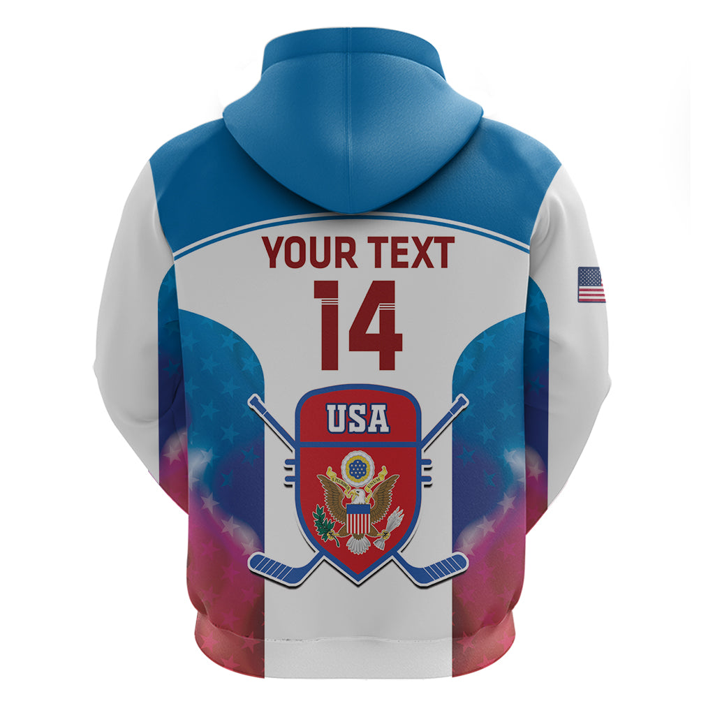 Custom United States Hockey Zip Hoodie 2024 Go USA - Wonder Print Shop