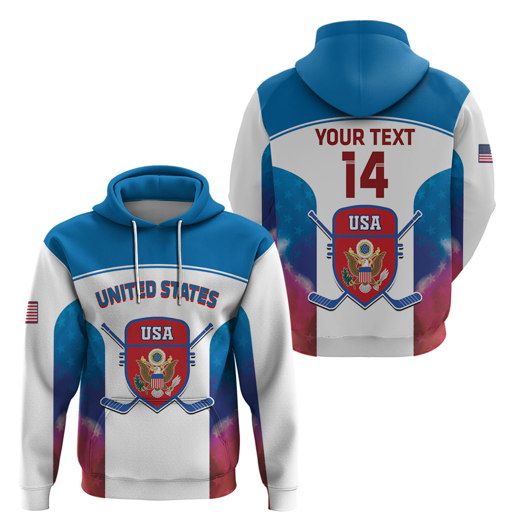Custom United States Hockey Zip Hoodie 2024 Go USA - Wonder Print Shop