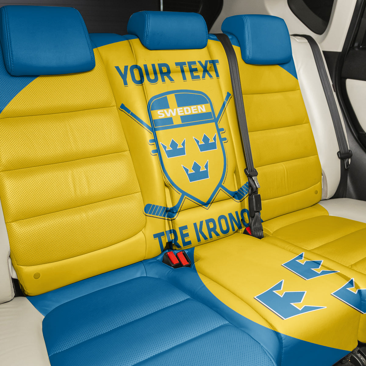 Custom Sweden Hockey Back Car Seat Cover 2024 Go Swedish - Wonder Print Shop