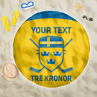 Custom Sweden Hockey Beach Blanket 2024 Go Swedish - Wonder Print Shop