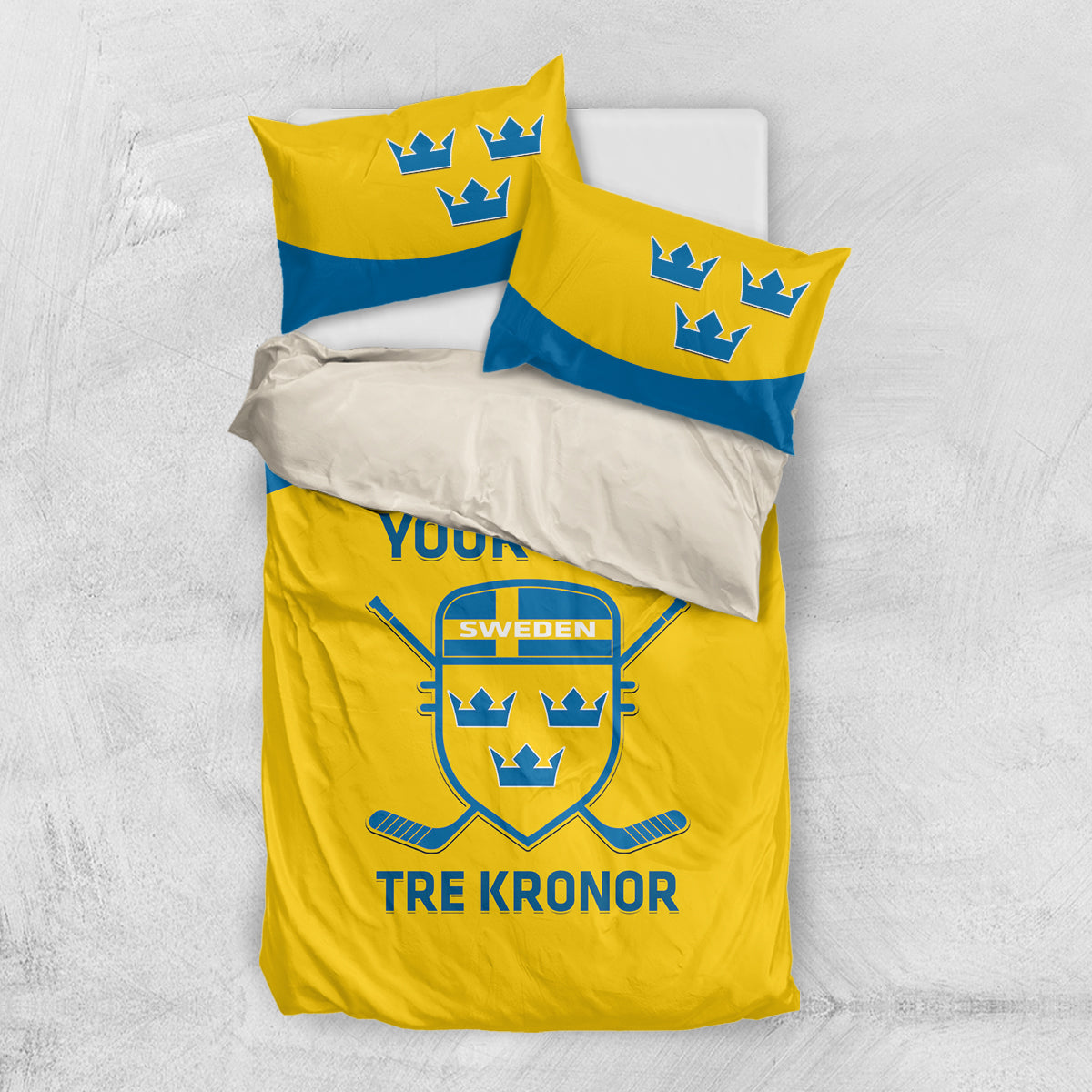 Custom Sweden Hockey Bedding Set 2024 Go Swedish - Wonder Print Shop