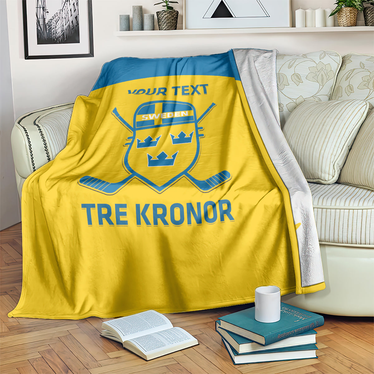 Custom Sweden Hockey Blanket 2024 Go Swedish