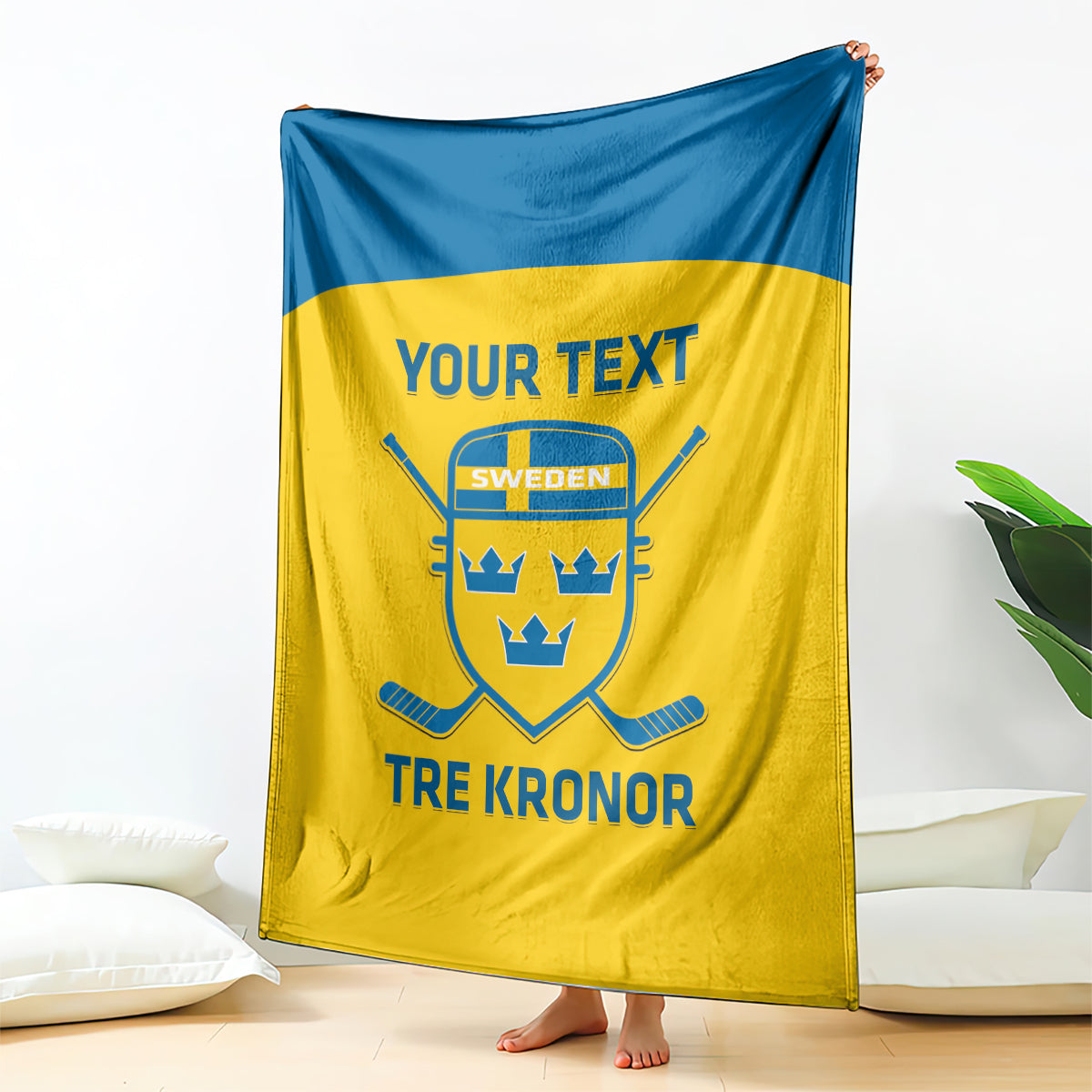 Custom Sweden Hockey Blanket 2024 Go Swedish