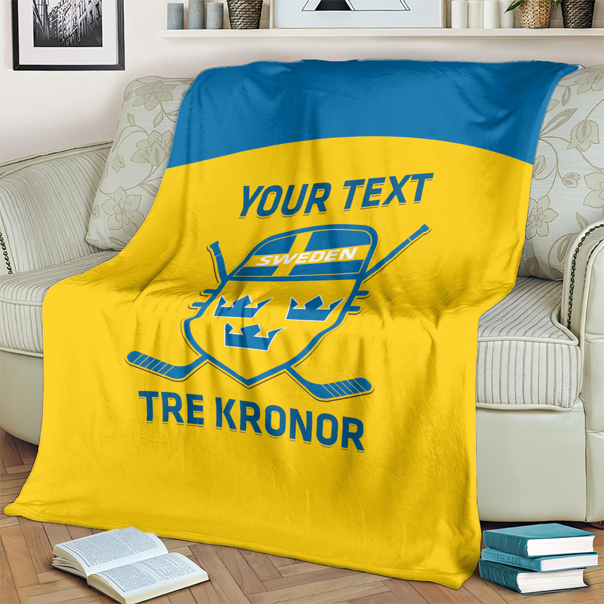 Custom Sweden Hockey Blanket 2024 Go Swedish