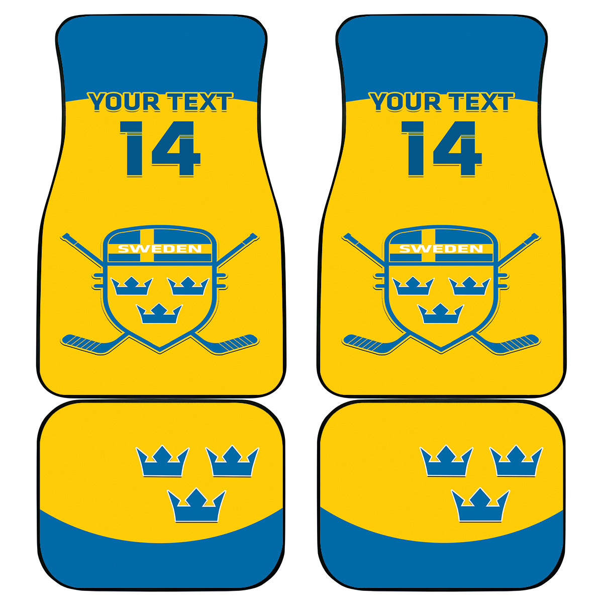 Custom Sweden Hockey Car Mats 2024 Go Swedish - Wonder Print Shop