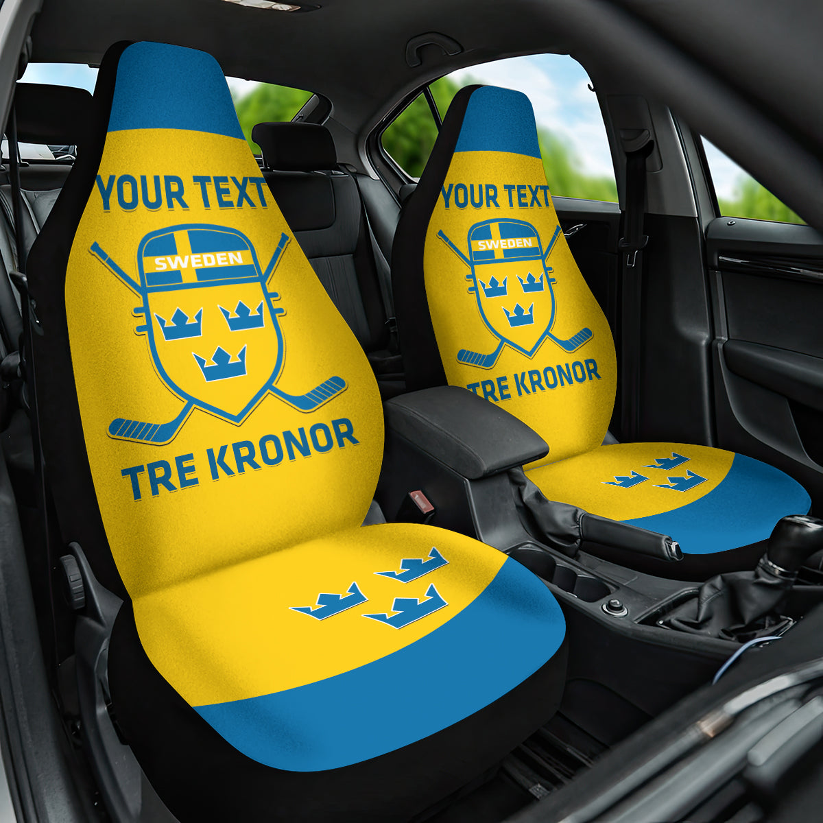 Custom Sweden Hockey Car Seat Cover 2024 Go Swedish - Wonder Print Shop