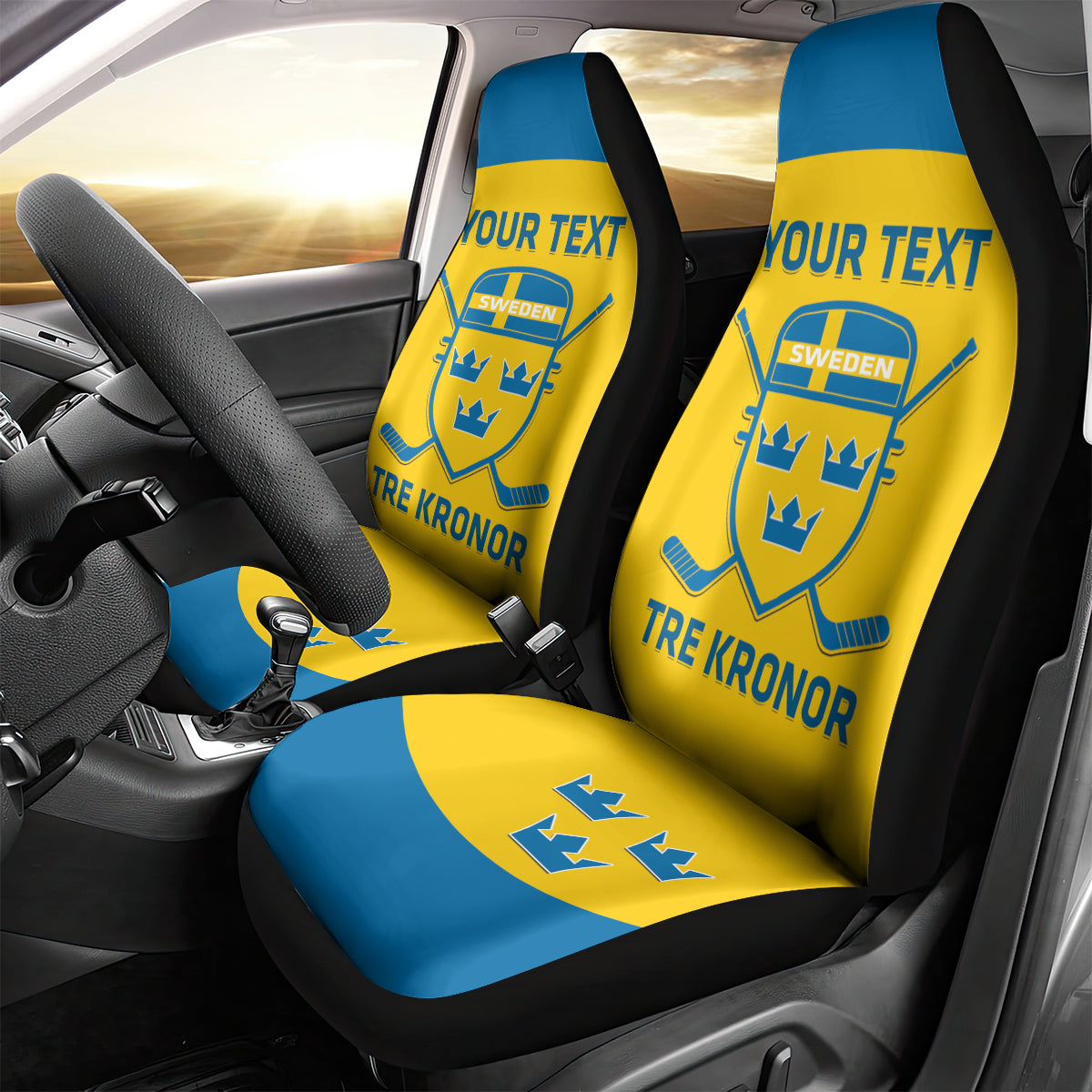 Custom Sweden Hockey Car Seat Cover 2024 Go Swedish - Wonder Print Shop