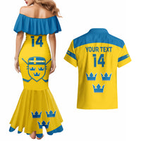 Custom Sweden Hockey Couples Matching Mermaid Dress and Hawaiian Shirt 2024 Go Swedish - Wonder Print Shop