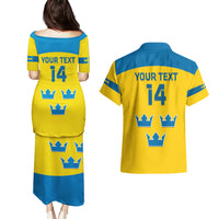 Custom Sweden Hockey Couples Matching Puletasi and Hawaiian Shirt 2024 Go Swedish - Wonder Print Shop