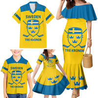 Custom Sweden Hockey Family Matching Mermaid Dress and Hawaiian Shirt 2024 Go Swedish - Wonder Print Shop