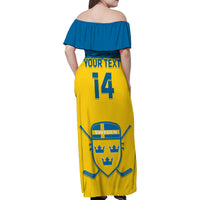 Custom Sweden Hockey Family Matching Off Shoulder Maxi Dress and Hawaiian Shirt 2024 Go Swedish - Wonder Print Shop