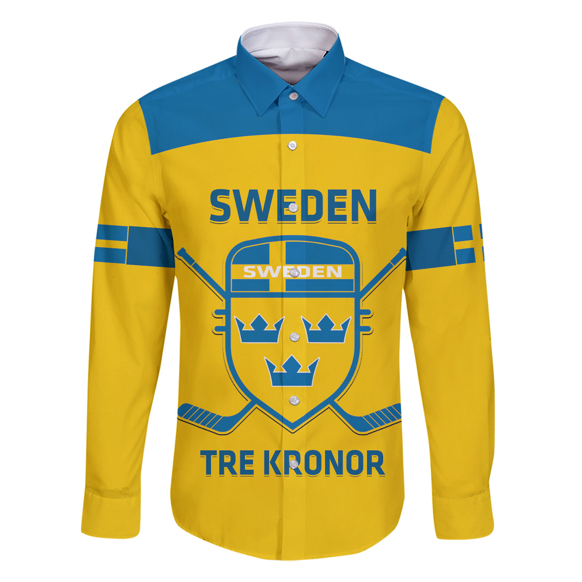 Custom Sweden Hockey Family Matching Off Shoulder Short Dress and Hawaiian Shirt 2024 Go Swedish - Wonder Print Shop