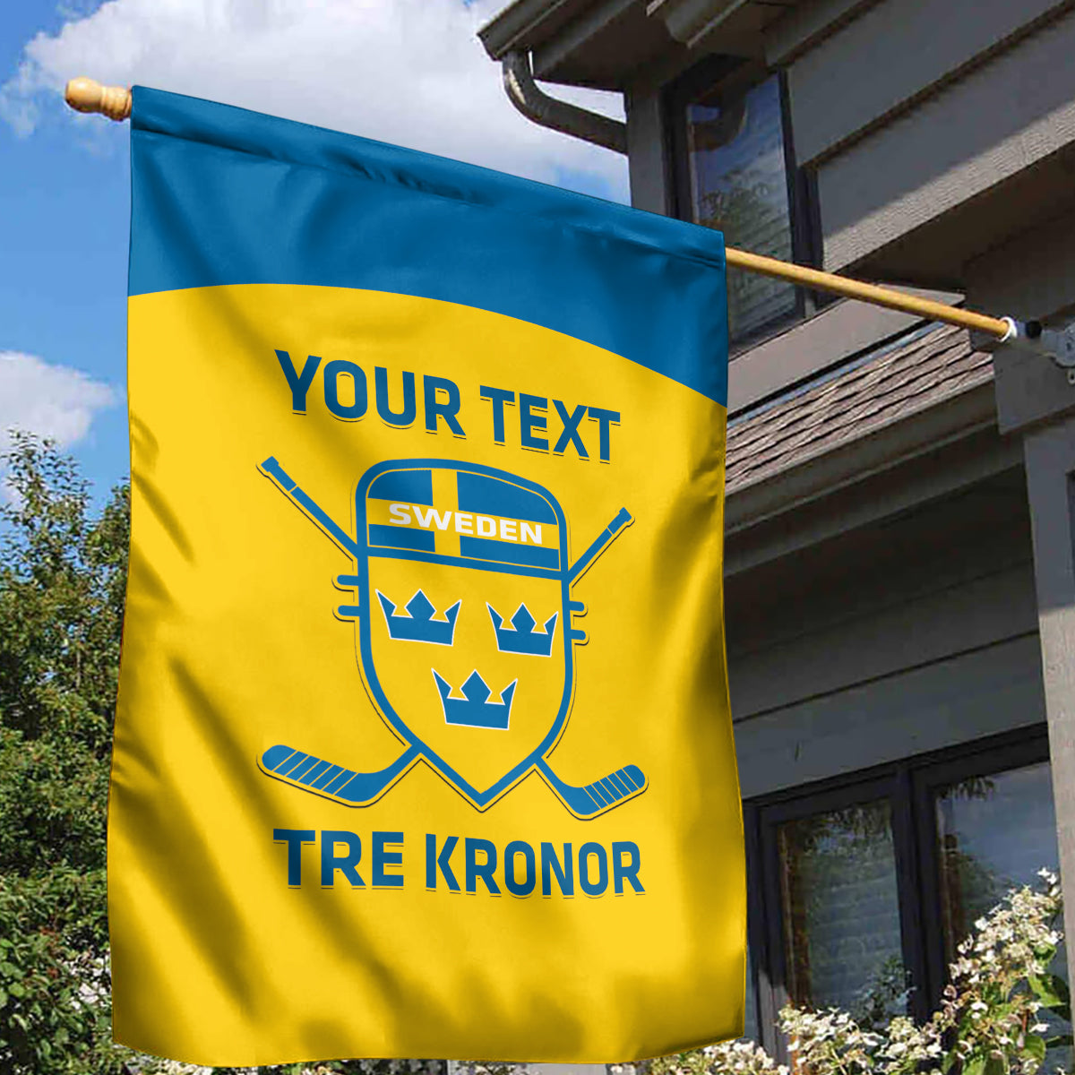 Custom Sweden Hockey Garden Flag 2024 Go Swedish - Wonder Print Shop