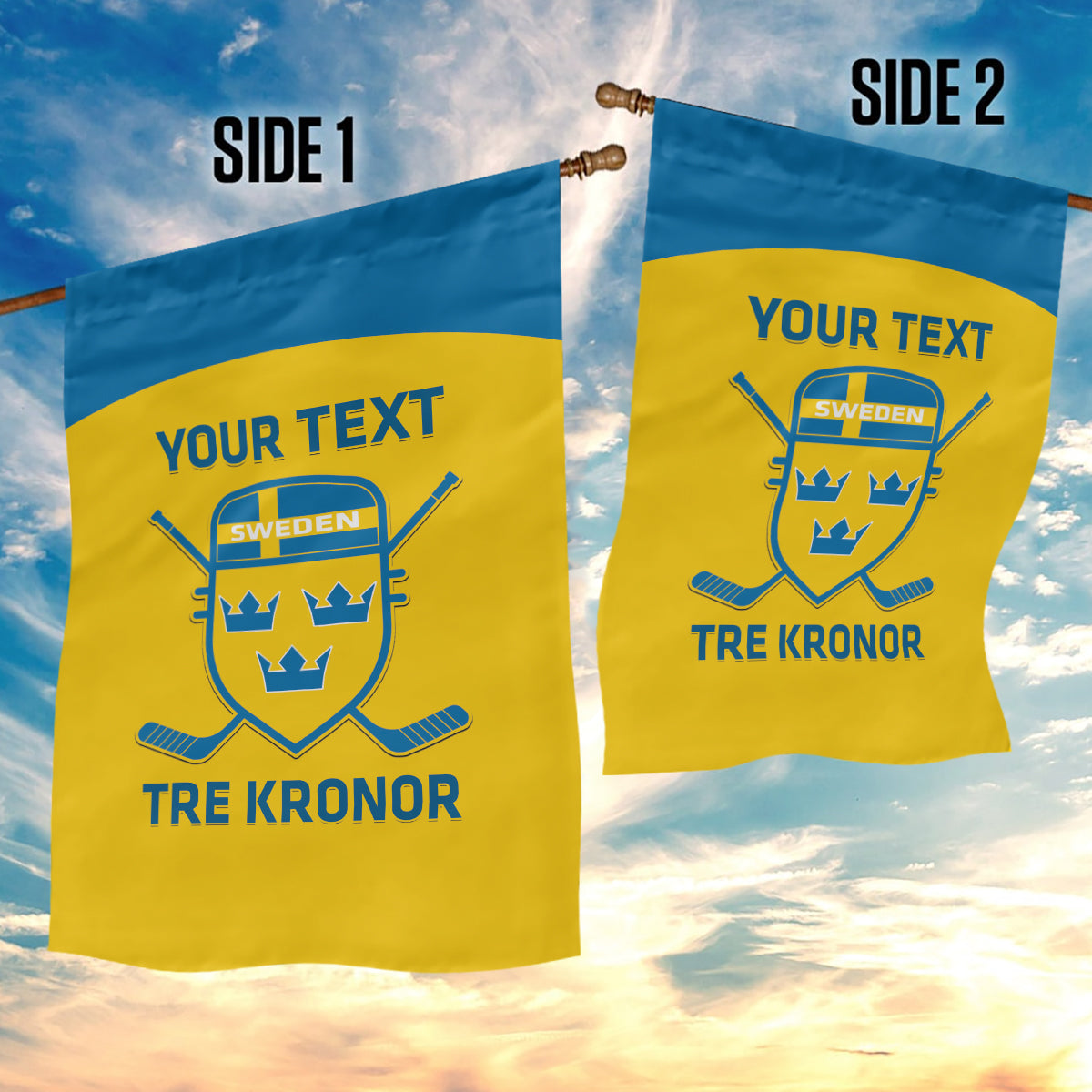 Custom Sweden Hockey Garden Flag 2024 Go Swedish - Wonder Print Shop