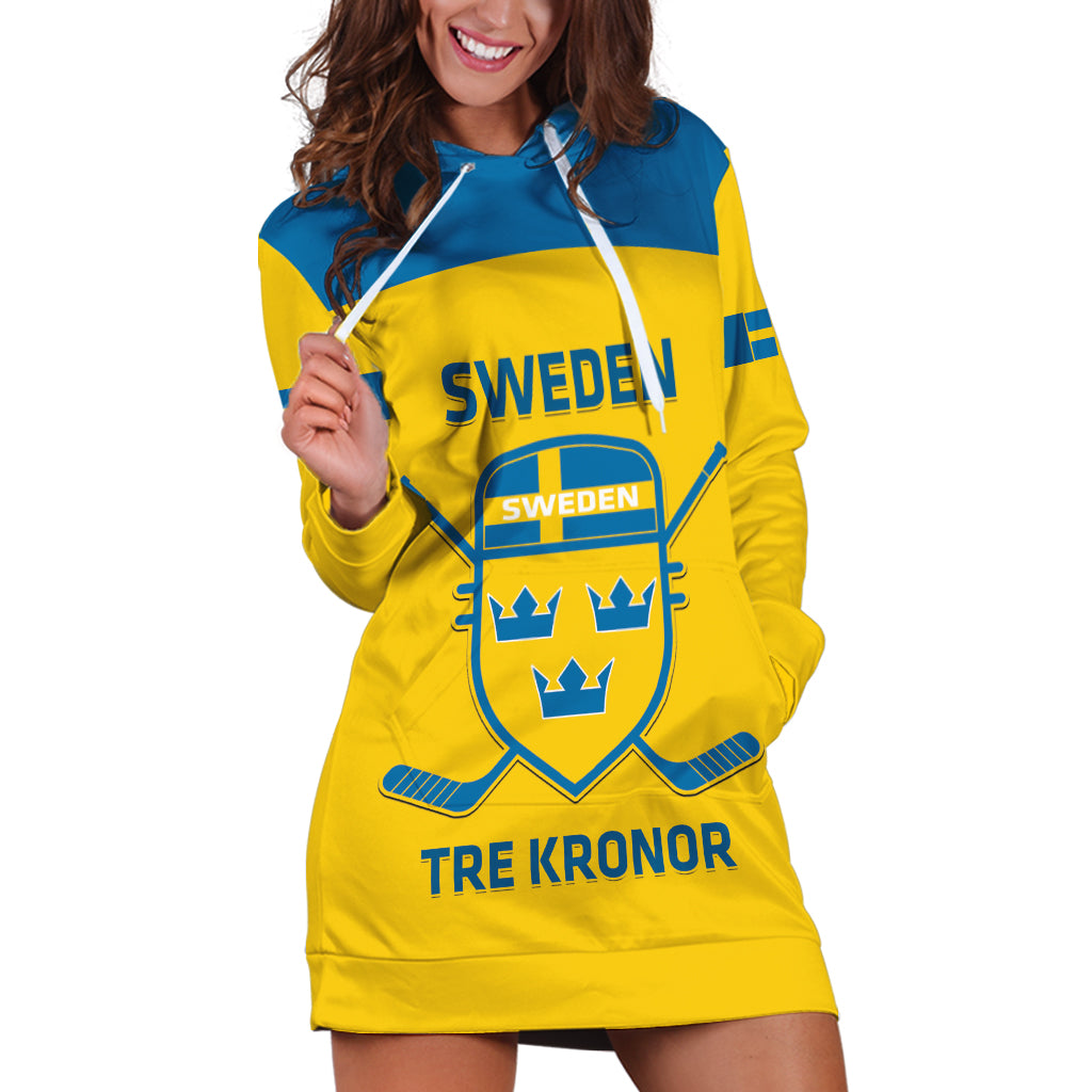 Custom Sweden Hockey Hoodie Dress 2024 Go Swedish