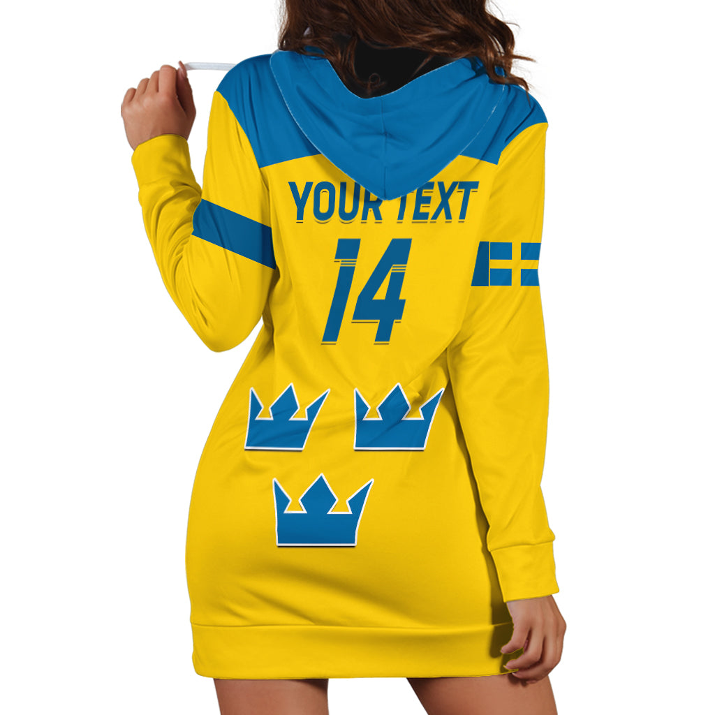 Custom Sweden Hockey Hoodie Dress 2024 Go Swedish - Wonder Print Shop