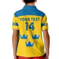 Custom Sweden Hockey Kid Polo Shirt 2024 Go Swedish - Wonder Print Shop