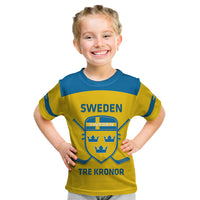 Custom Sweden Hockey Kid T Shirt 2024 Go Swedish - Wonder Print Shop