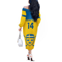 Custom Sweden Hockey Off The Shoulder Long Sleeve Dress 2024 Go Swedish - Wonder Print Shop