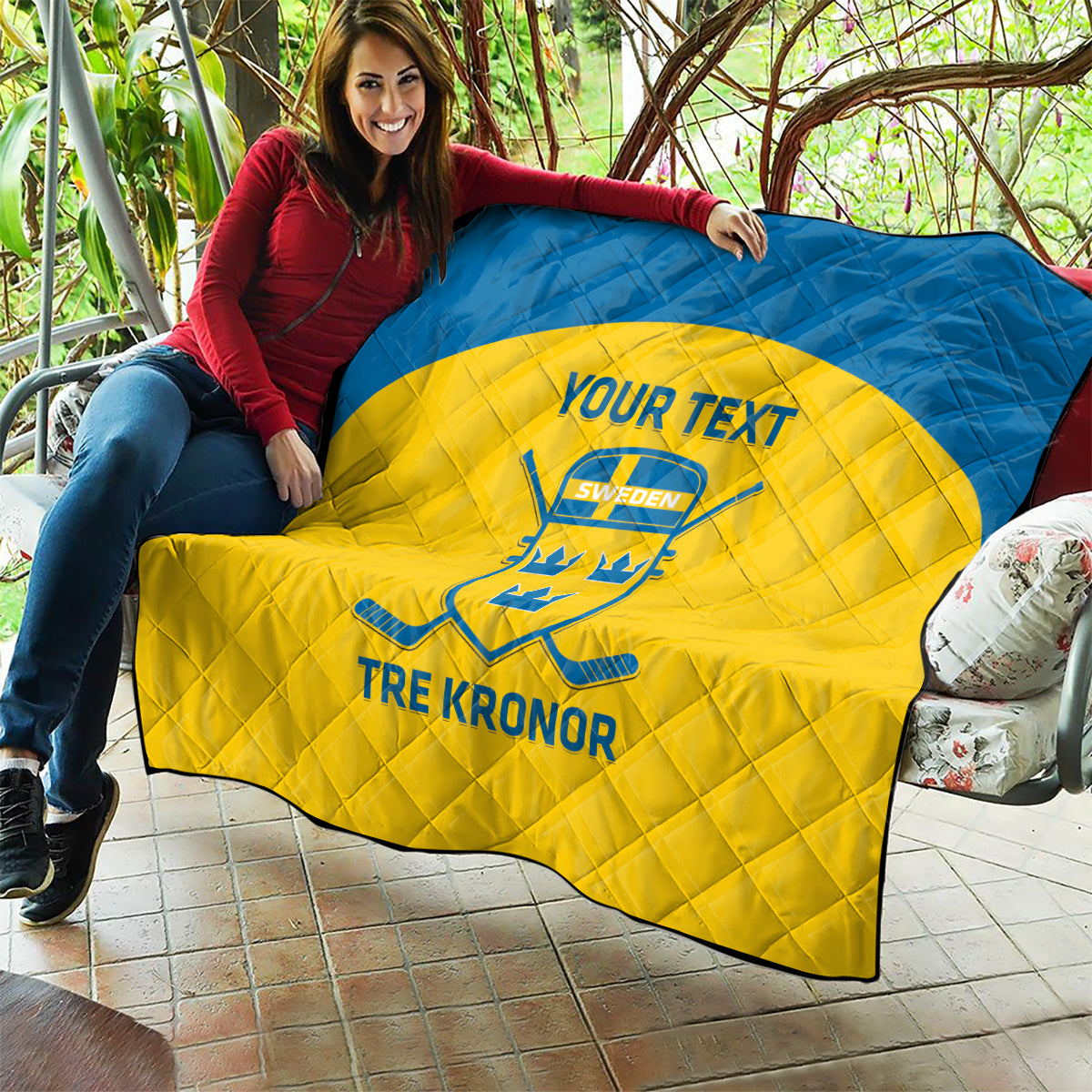 Custom Sweden Hockey Quilt 2024 Go Swedish - Wonder Print Shop