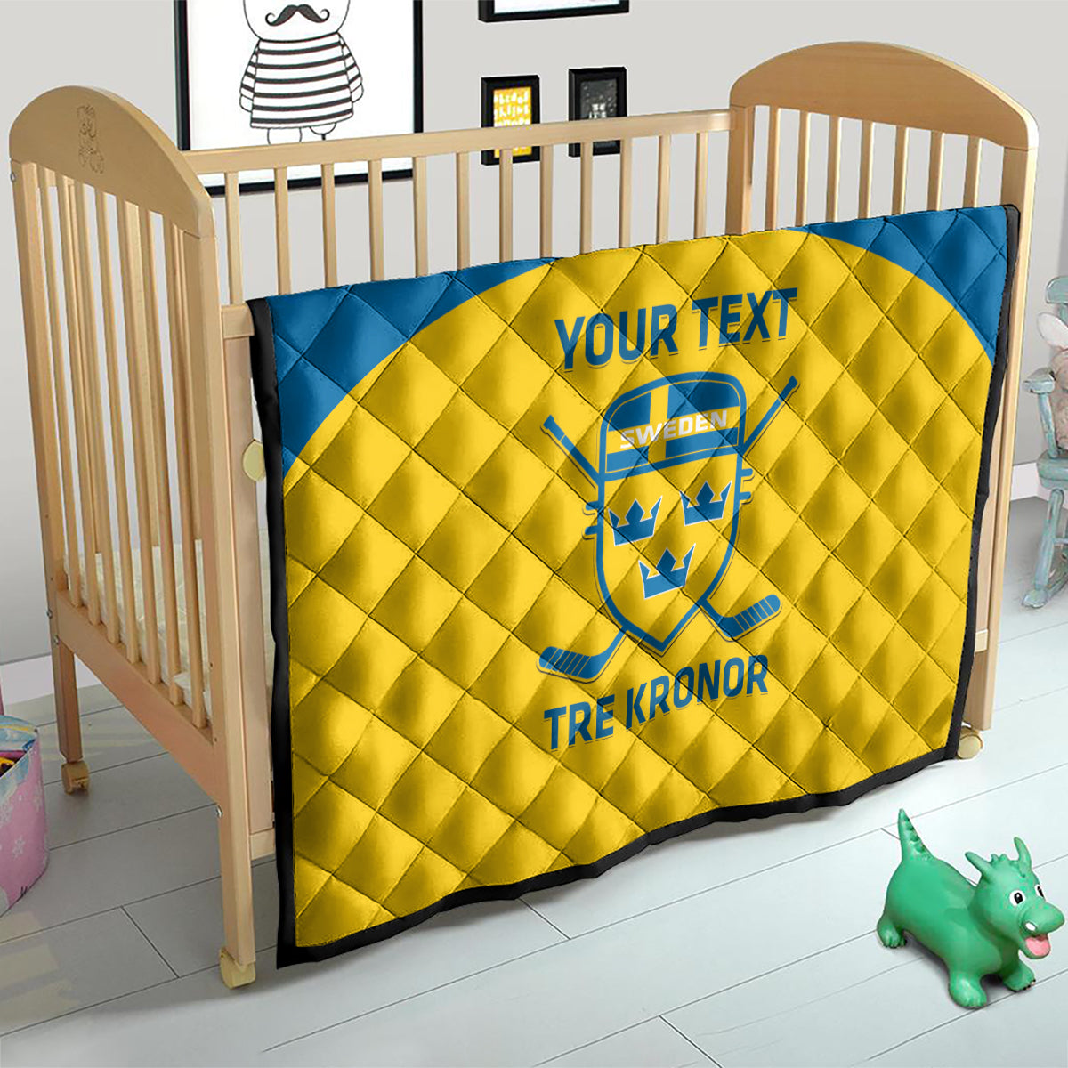 Custom Sweden Hockey Quilt 2024 Go Swedish - Wonder Print Shop