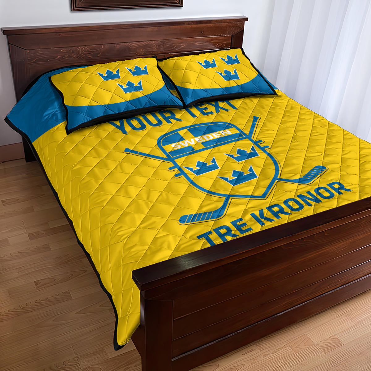Custom Sweden Hockey Quilt Bed Set 2024 Go Swedish - Wonder Print Shop