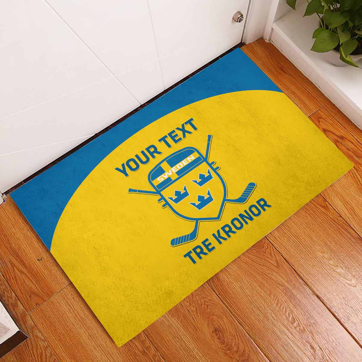Custom Sweden Hockey Rubber Doormat 2024 Go Swedish - Wonder Print Shop
