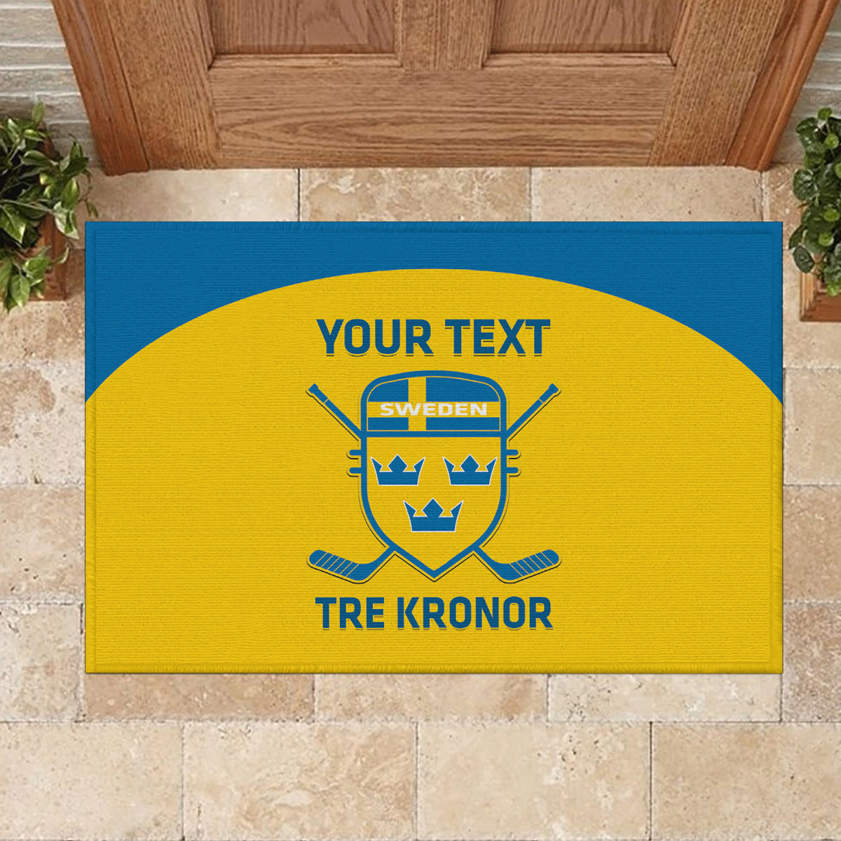 Custom Sweden Hockey Rubber Doormat 2024 Go Swedish - Wonder Print Shop