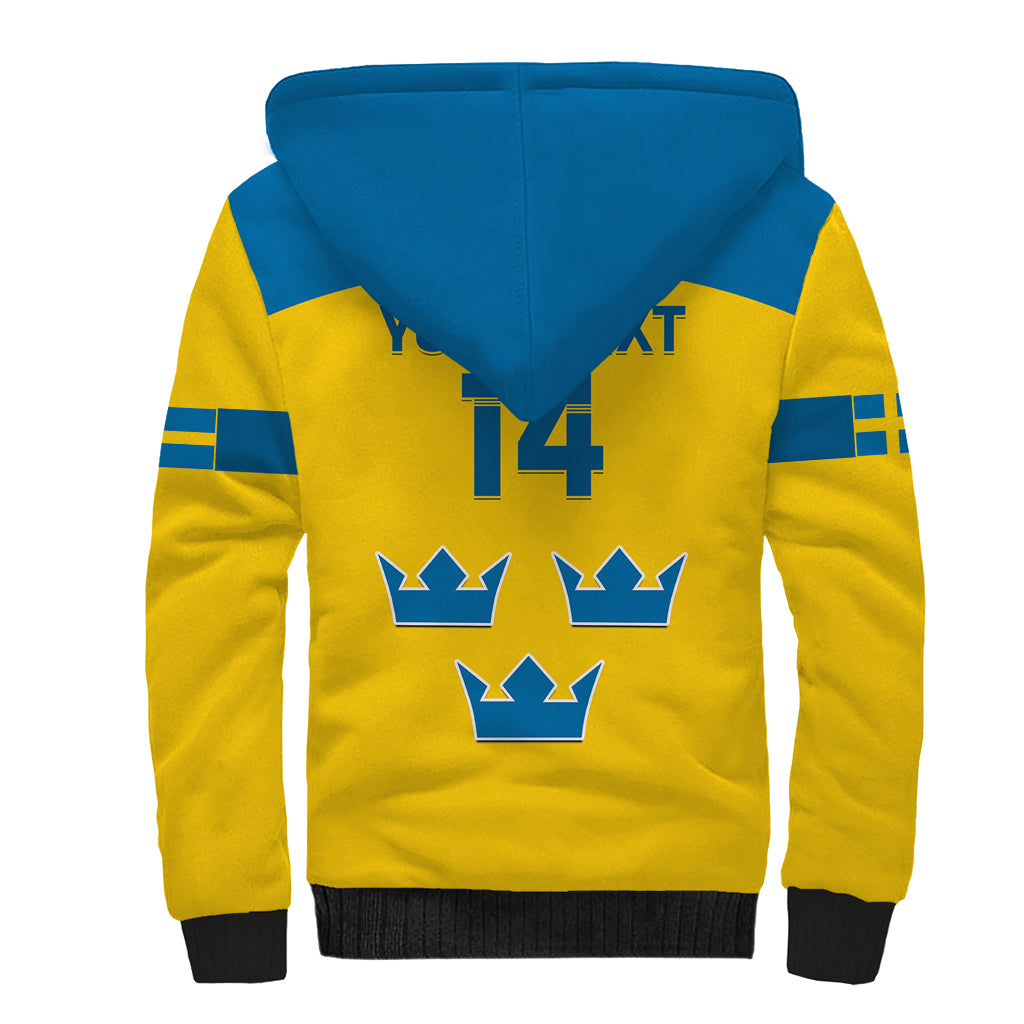 Custom Sweden Hockey Sherpa Hoodie 2024 Go Swedish - Wonder Print Shop