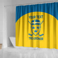 Custom Sweden Hockey Shower Curtain 2024 Go Swedish